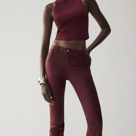 L'Agence Marty Flare Jeans (dark wine coated) - Picture 1 of 7